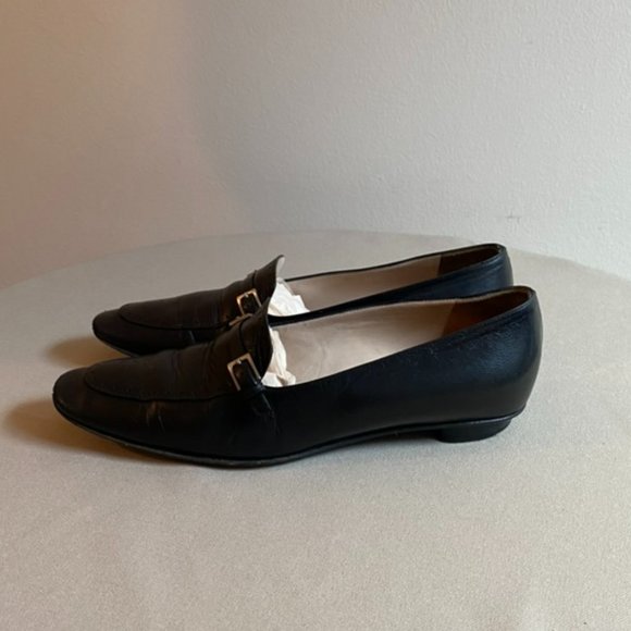 Black Vintage CHANEL Interlocking CC Logo Loafers 5 1/2 - Picture 5 of 11
